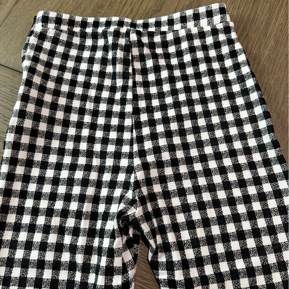 Topshop Buffalo Check Black White Pants/Leggings Size 4 - Picture 2 of 11